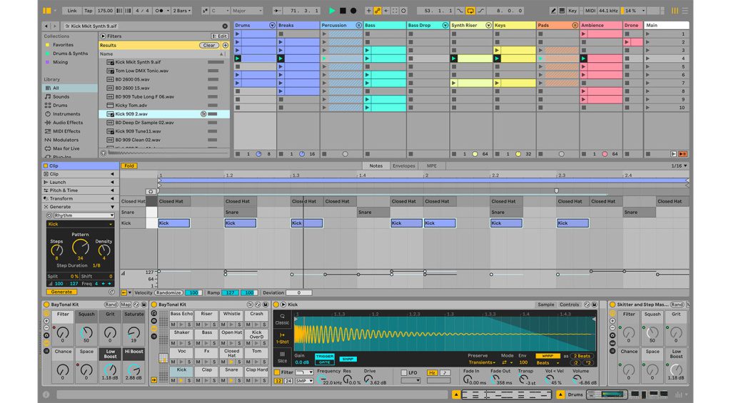 Session-Ansicht in Live 12 - DJing mit Ableton Live