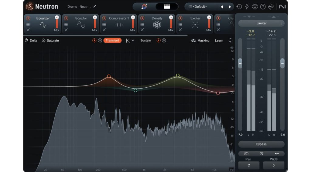 iZotope Neutron 5 mit Transient- & Sustain-Kontrolle.