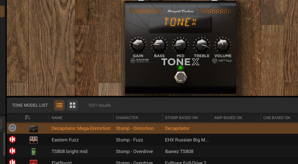 VSTs als Pedal: Decapitator Preset in ToneX