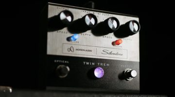 Das Jackson Audio Twin Trem bietet dir zwei verschiedene Tremolos in einem schicken Pedal. Das bedeutet klassische und moderne Tremolo-Sounds in einem!