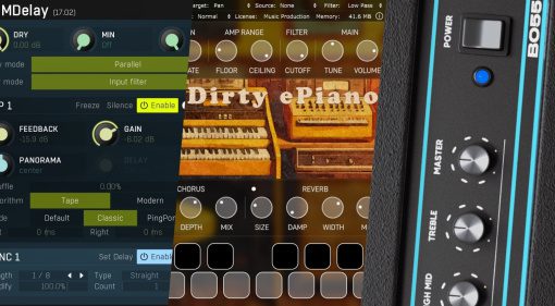 MDelay, Dirty ePiano, Bass TR - 3 Freeware Plugins