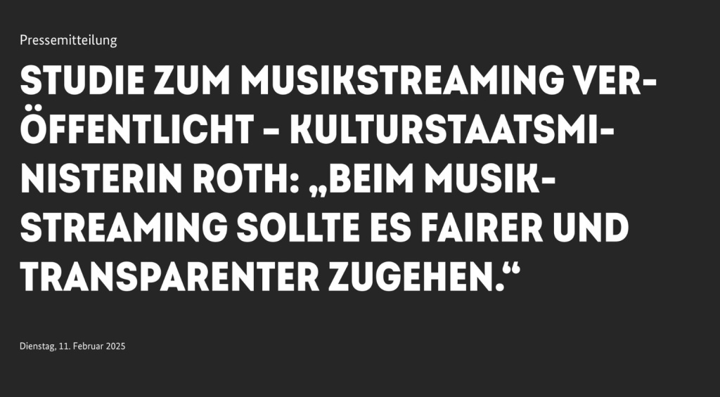 Claudia Roth (Kulturstaatsministerin) plädiert für mehr Fairness bei Einnahmen aus Musikstreaming.